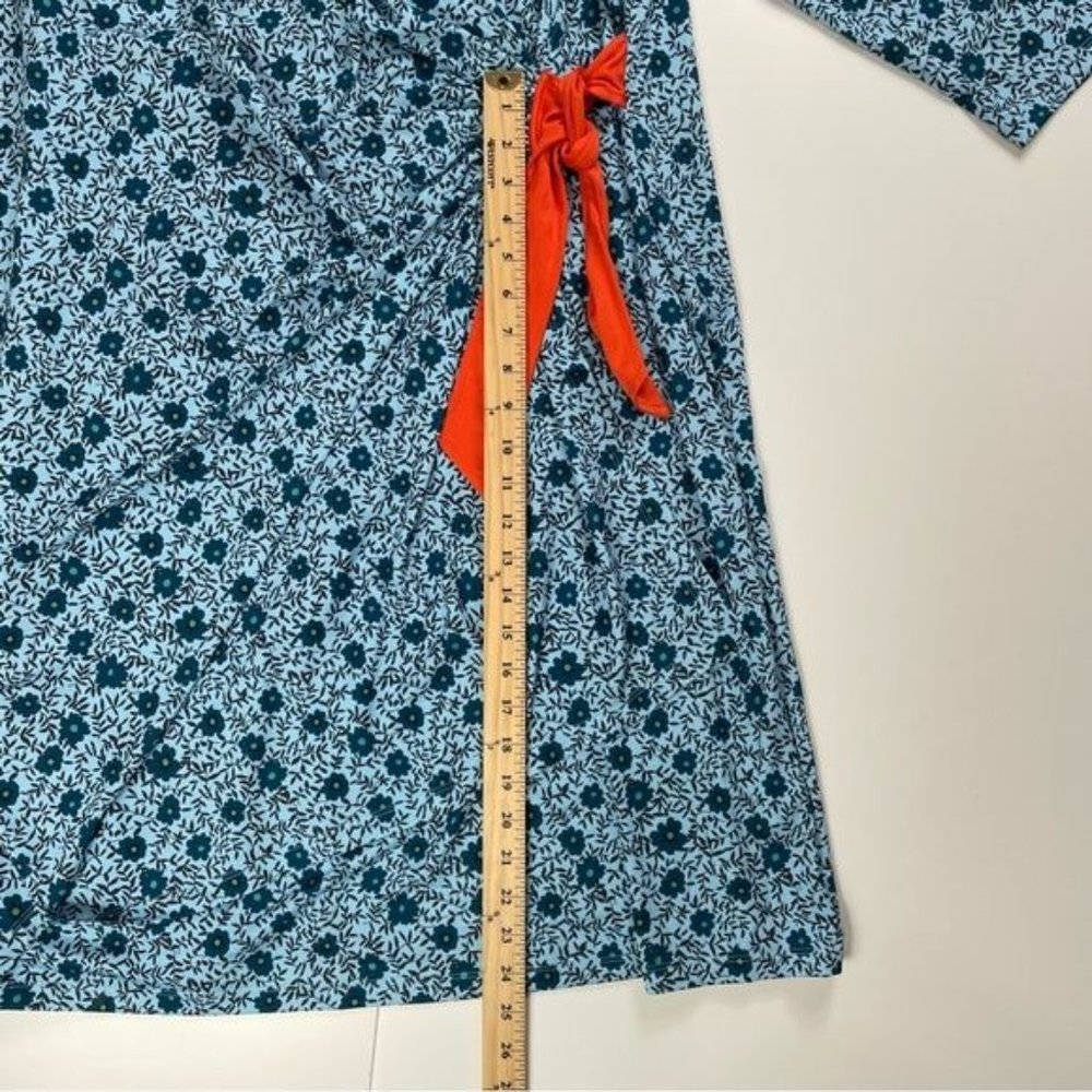 Isabel + Alice Blue Floral Faux Wrap 3/4 Sleeve Dress Size 3X - Picture 8 of 8